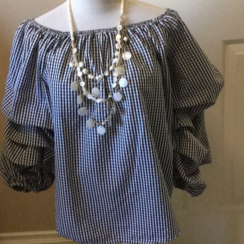 Kontro L Contemporary Large black white check top